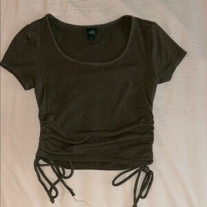 Ribbed Olive Green Crop Top